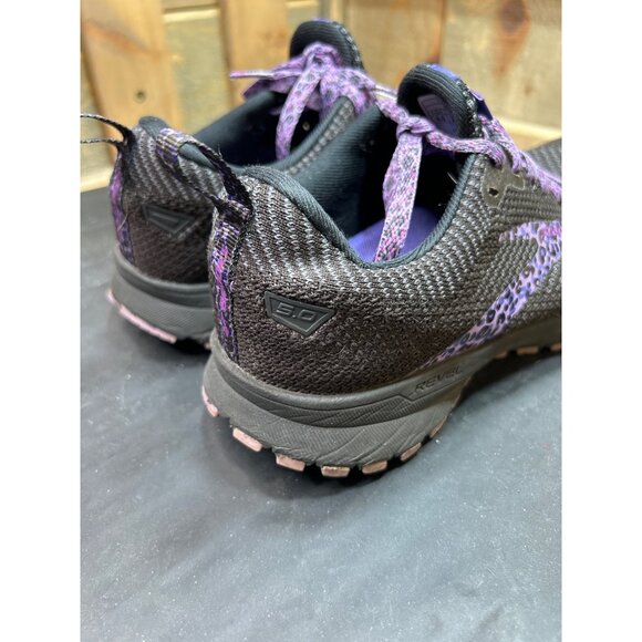 Brooks Revel 5 Womens Running Shoes 6.5 Black & Purple Leopard Print Mesh Lightw - Picture 5 of 9
